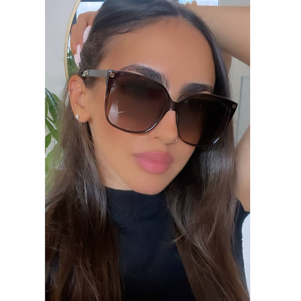 NEW Gucci GG0022S Brown Havana Square Classic Sunglasses